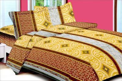 65% OFF on Urban Style Cotton Abstract Double Bedsheet 1 Bedsheet, 2 Pillow cover, Multicolor