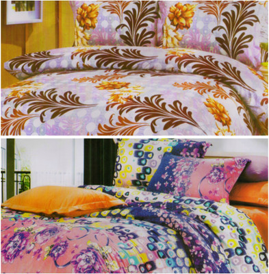 59% OFF on Enogme Polyester Floral Double Bedsheet