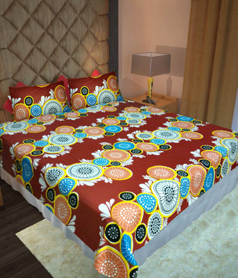 66% OFF on Homefab India Cotton Abstract Double Bedsheet