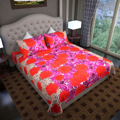 75% OFF on Graffiti Home Cotton Printed Double Bedsheet