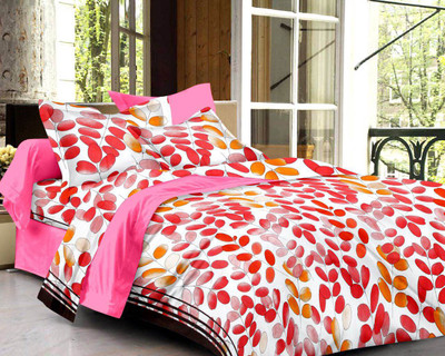 66% OFF on SEJ by Nisha Gupta Cotton Floral Single Bedsheet 1 Bedsheet, 1 Pillow Cover, Pink