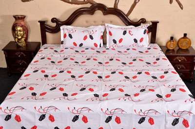 61% OFF on Floor Fashion Cotton Printed Double Bedsheet 1 Double Bedsheet, 2 Pillow Cover, Multicolor