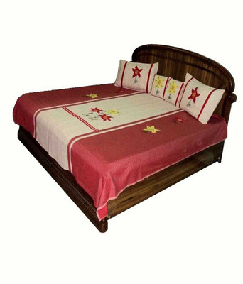 31% OFF on Amita Home Furnishing Cotton Embroidered Queen Bedsheet