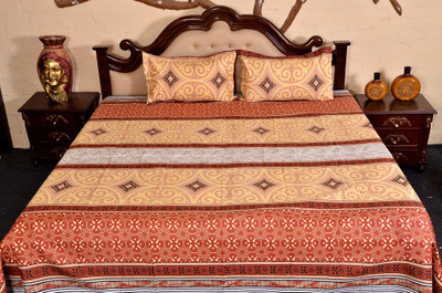61% OFF on Floor Fashion Cotton Printed Double Bedsheet 1 Double Bedsheet, 2 Pillow Cover, Multicolor