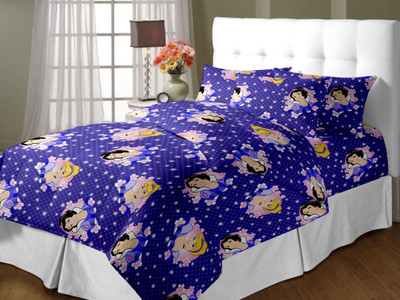 9% OFF on Blush Cotton Printed Double Bedsheet