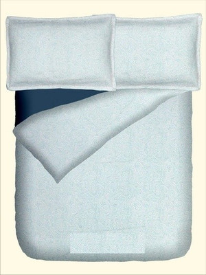 47% OFF on RR Textile House Cotton, Satin Printed King Bedsheet 1Bedsheet, 2PillowCover, Blue