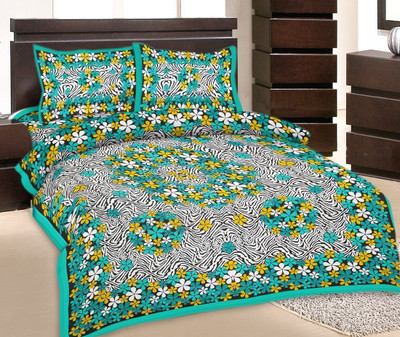 50% OFF on Rangasthali Cotton Printed Double Bedsheet 1 Bedsheets X 2 Pillow cover, Multicolor