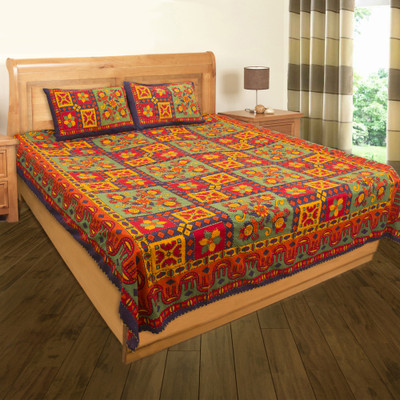 80% OFF on Shyamalam Cotton Printed Double Bedsheet