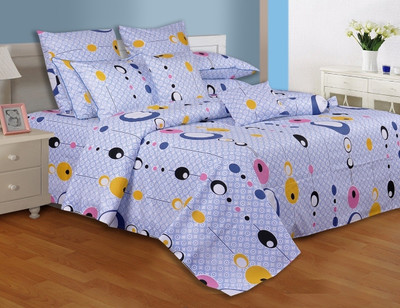 25% OFF on Salona Bichona Cotton Abstract Double Bedsheet 1 Double Bedsheet, 2 Pillow covers, White