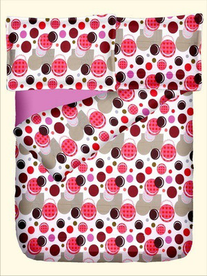 47% OFF on RR Textile House Cotton, Satin Printed King Bedsheet 1Bedsheet, 2PillowCover, Pink