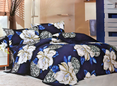 55% OFF on Onze Polycotton Printed Double Bedsheet One 3D Bedsheet, Two Pillow Covers, Multicolor