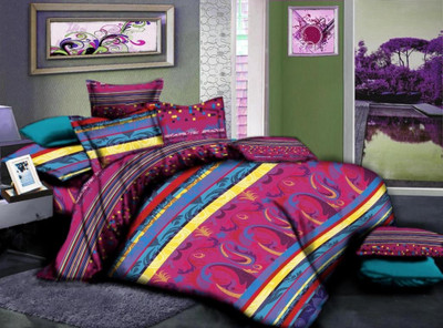 7% OFF on Weaves Cotton Abstract Double King Bedsheet
