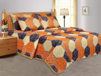 28% OFF on Salona Bichona Cotton Printed Double Bedsheet 1 Double Bedsheet, 2 Pillow covers, Multicolor