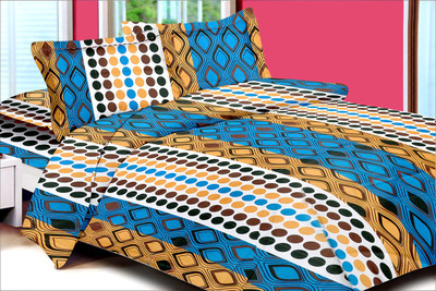 61% OFF on Lali Prints Cotton Printed Double Bedsheet Bedsheet, 2 pillow covers, Blue