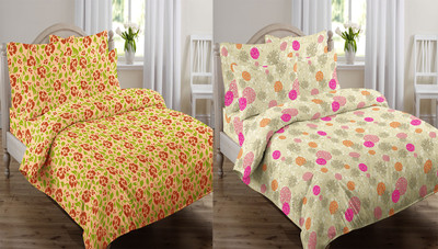 30% OFF on Qubz Cotton Printed Double Bedsheet