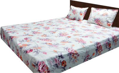 50% OFF on Loomkart Cotton Floral Extra Large Bedsheet