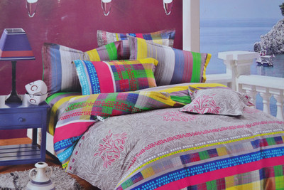 20% OFF on Style n Comfort Polycotton Printed Queen Bedsheet 1 Bedsheet, 2 Pillow covers, Multicolor