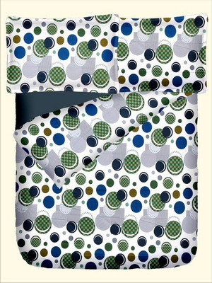 47% OFF on RR Textile House Cotton, Satin Printed King Bedsheet 1Bedsheet, 2PillowCover, Green