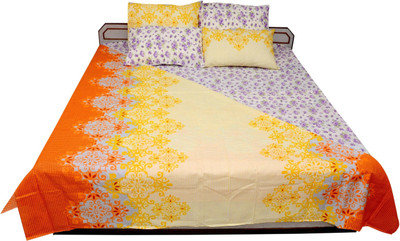 79% OFF on Sheetal Cotton Floral Double Fitted Bedsheet