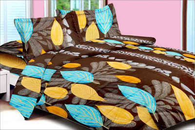37% OFF on El Sandalo Cotton Abstract Double Bedsheet 1 Bedsheet, 2 Pillow Cover, Multicolor