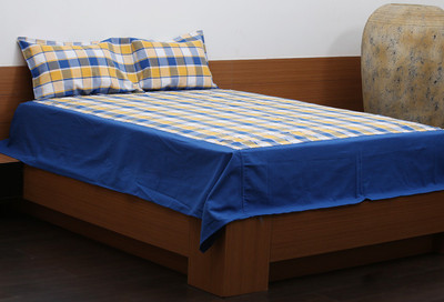 50% OFF on Flazee Cotton Checkered King Bedsheet 1 BedSheet, 2Pillow Cover, Blue, Yellow 50% OFF on Flazee Cotton Checkered King Bedsheet 1 BedSheet, 2Pillow Cover, Blue, Yellow