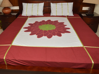 2% OFF on Rossworld Cotton Self Design Double Bedsheet