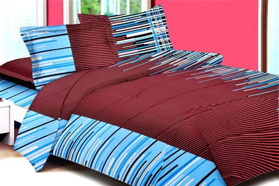 56% OFF on Aalidhra Techtex Cotton 3D Printed Double Bedsheet