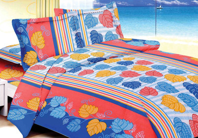 54% OFF on DreamFly Cotton Floral Double Bedsheet