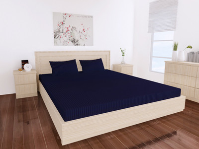 Dreams Cotton Solid Double Fitted Bedsheet