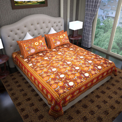 59% OFF on Graffiti Home Cotton Floral Double Bedsheet