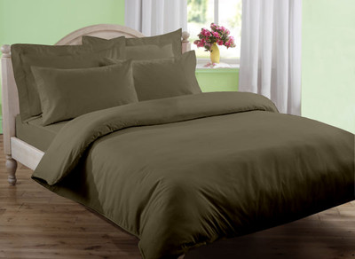 7% OFF on Qubz Cotton Solid Single Bedsheet