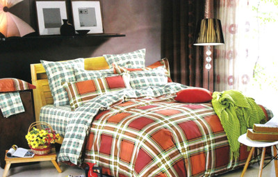 56% OFF on Indiano Cotton Checkered King Bedsheet