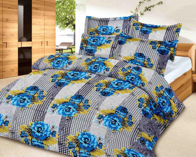 50% OFF on Floorfashion Cotton Abstract Double Bedsheet 1 Bedsheet, 2pillow Covers, Multicolor
