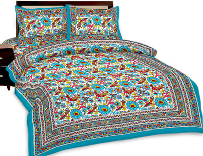 65% OFF on RajLaxmi Cotton Checkered Double Bedsheet