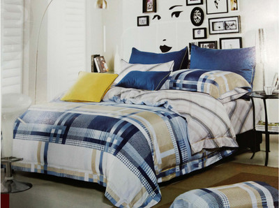 15% OFF on Raymond Cotton Printed Double Bedsheet 1 Bedsheet, 2 Pillow Cover, Blue