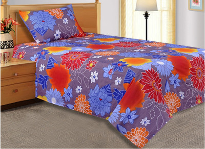 36% OFF on Salona Bichona Polycotton Floral Single Bedsheet 1 Pillow Cover, 1 Bedsheet, Multicolor