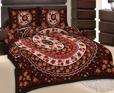 42% OFF on Rangasthali Cotton Printed Double Bedsheet 1 Bedsheets, 2 Pillow Cover, Multicolor