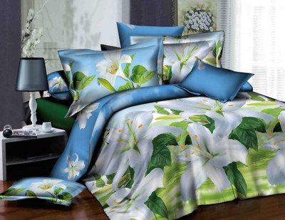50% OFF on Dexim Polyester Silk Blend Floral Double Bedsheet