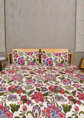 45% OFF on Home Glamour Cotton Floral Double Bedsheet