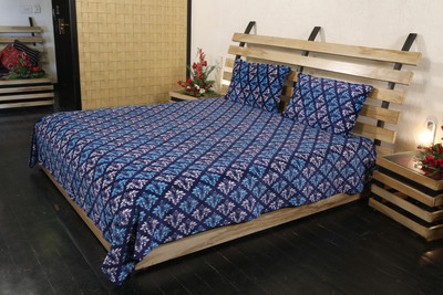6% OFF on Adinath Polyester Printed Double Fitted Bedsheet