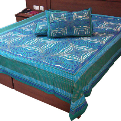 28% OFF on Jaipur Raga Cotton Abstract Double Bedsheet