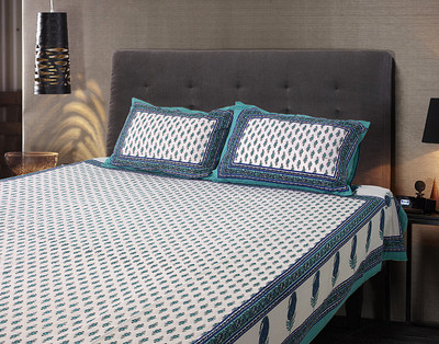 68% OFF on eCraftIndia Cotton Printed Double Bedsheet 1 Double Bedsheet + 2 Pillow Covers, Blue 68% OFF on eCraftIndia Cotton Printed Double Bedsheet 1 Double Bedsheet + 2 Pillow Covers, Blue