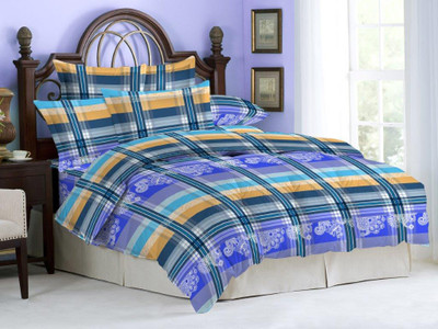 7% OFF on Bombay Dyeing Cotton Geometric Double Bedsheet 1 Bed Sheet, 2 Pillow Covers, Blue 7% OFF on Bombay Dyeing Cotton Geometric Double Bedsheet 1 Bed Sheet, 2 Pillow Covers, Blue