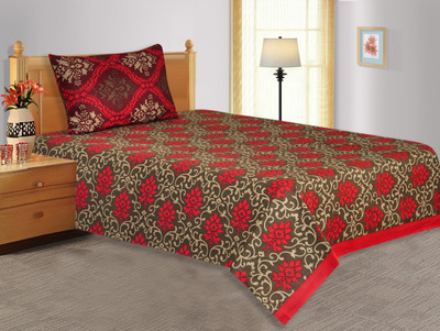 28% OFF on Salona Bichona Cotton Damask Single Bedsheet 1 Single Bedsheet, 1 Pillow Cover, Red 28% OFF on Salona Bichona Cotton Damask Single Bedsheet 1 Single Bedsheet, 1 Pillow Cover, Red
