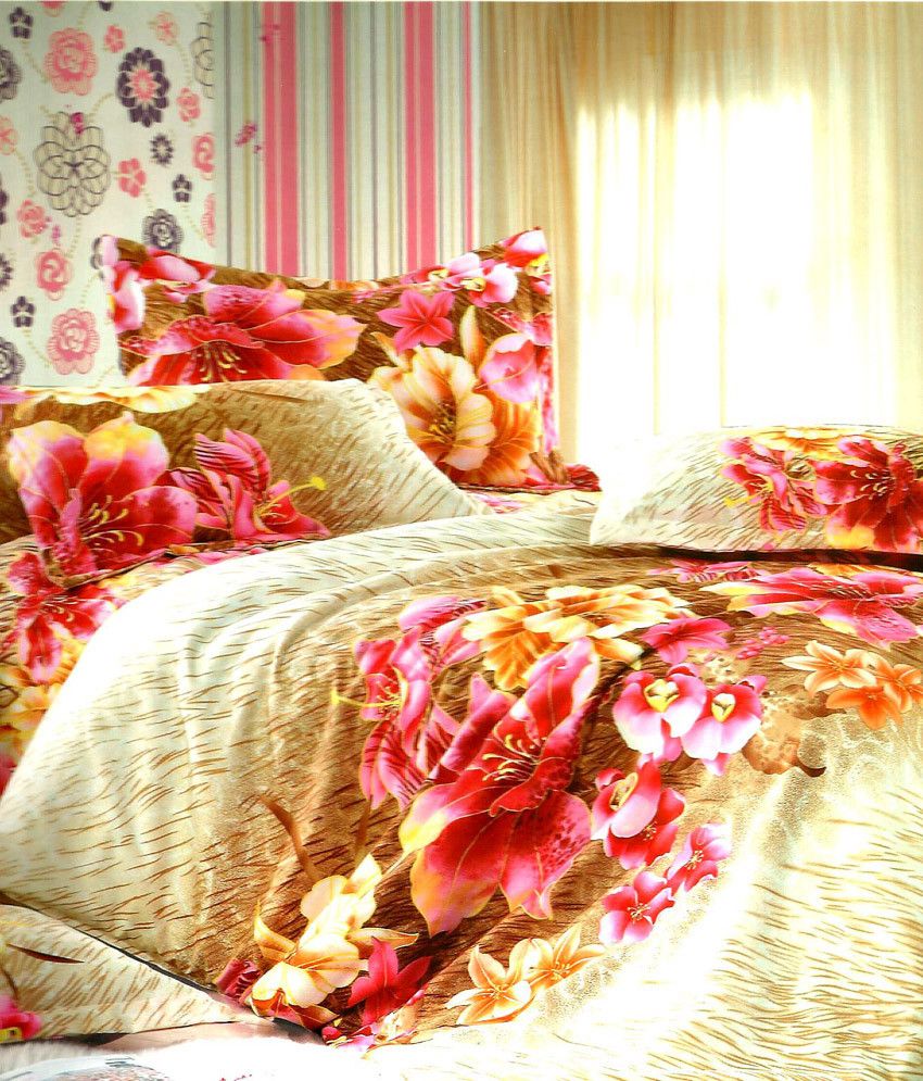 57% OFF on Reliable Polycotton Floral Double Bedsheet