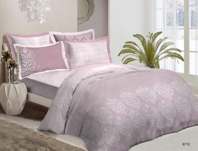 15% OFF on Bombay Dyeing Cotton Printed King Bedsheet 1 King size Bedsheet, 4 Pillow Covers, Pink