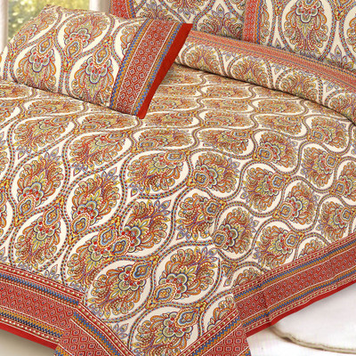 47% OFF on Aapno Rajasthan Cotton Floral Double Bedsheet