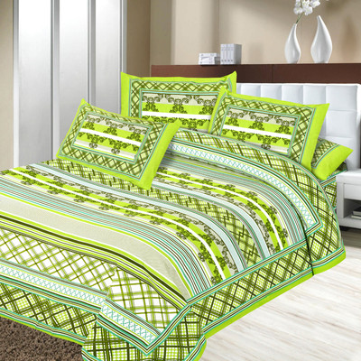 27% OFF on Aapno Rajasthan Cotton Geometric Double Bedsheet