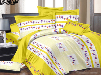 7% OFF on United India Mills Cotton Floral Double Bedsheet