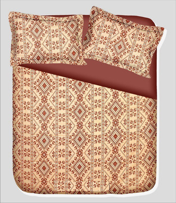 14% OFF on RR Textile House Cotton, Satin Printed Double Bedsheet 1 Bedsheet, 2 PillowCover, Brown